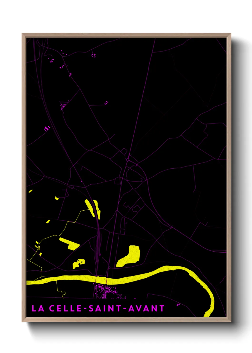 Une affiche de carte sur La Celle-Saint-Avant