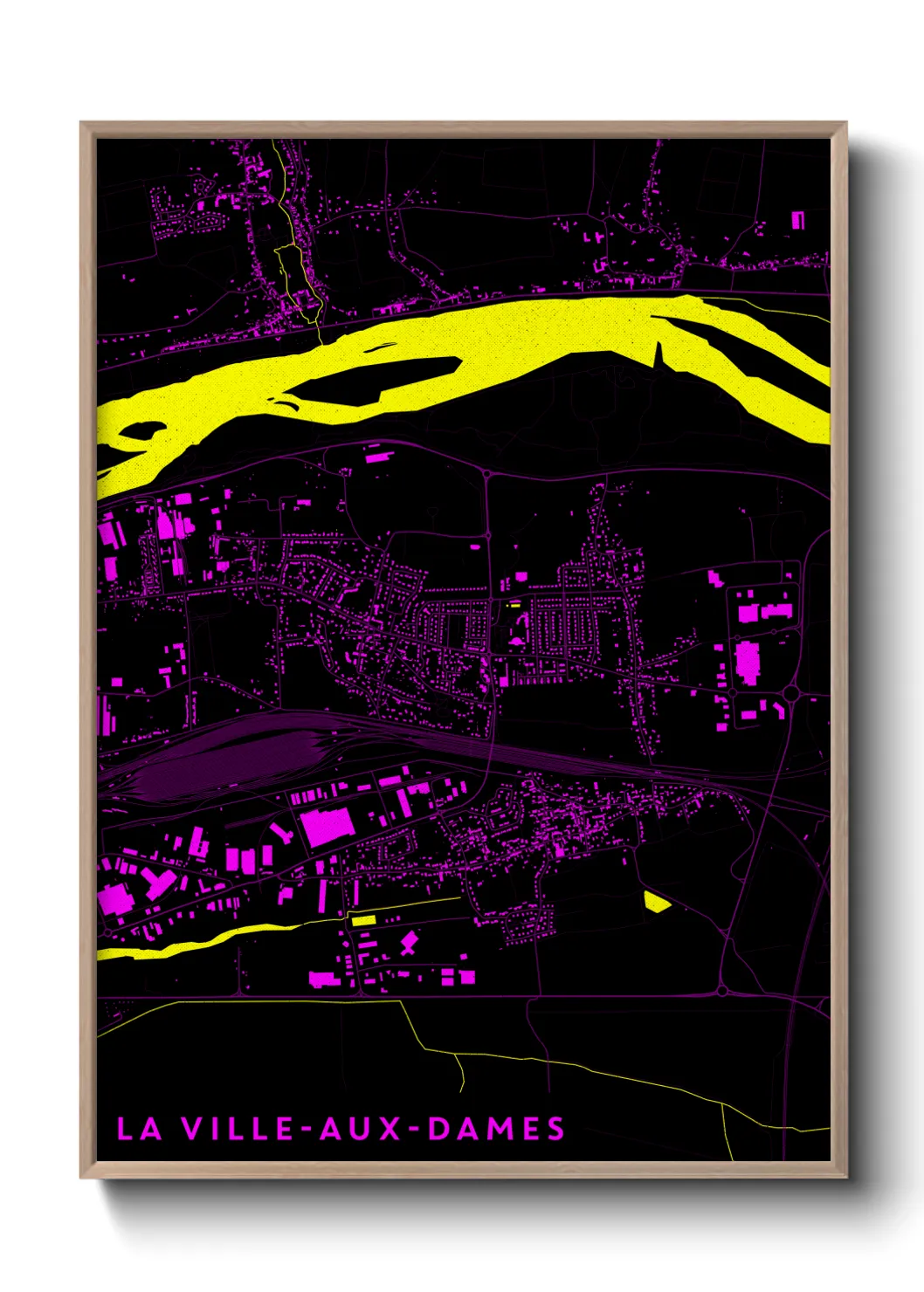 Une affiche de carte sur La Ville-aux-Dames