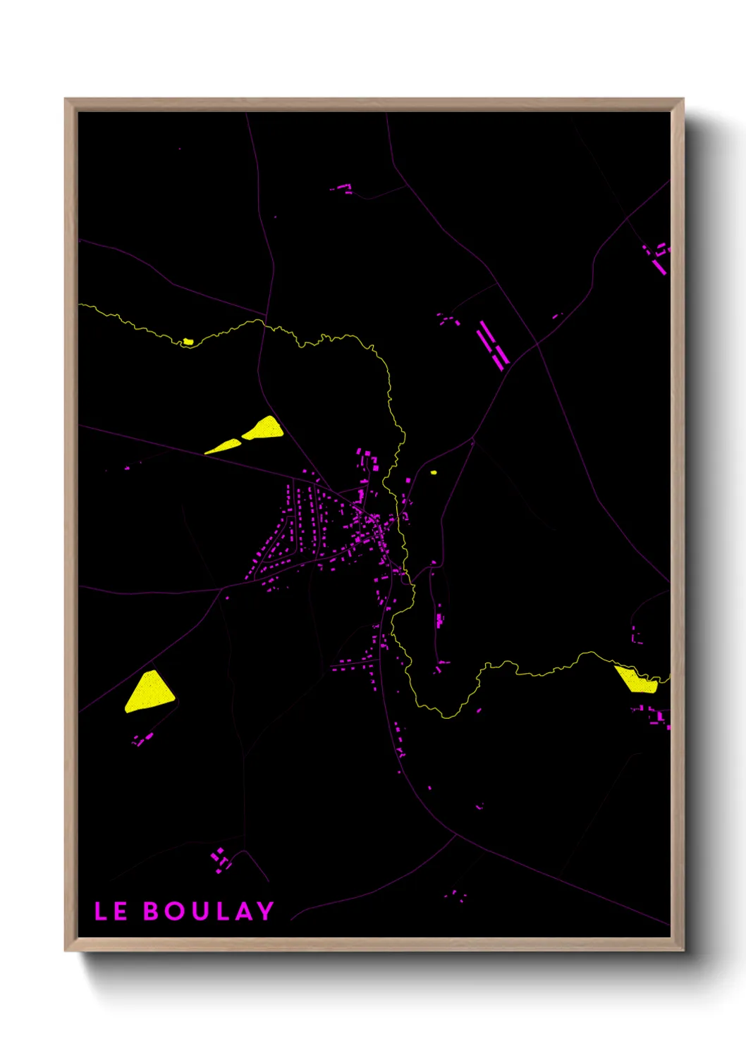 Une affiche de carte sur Le Boulay