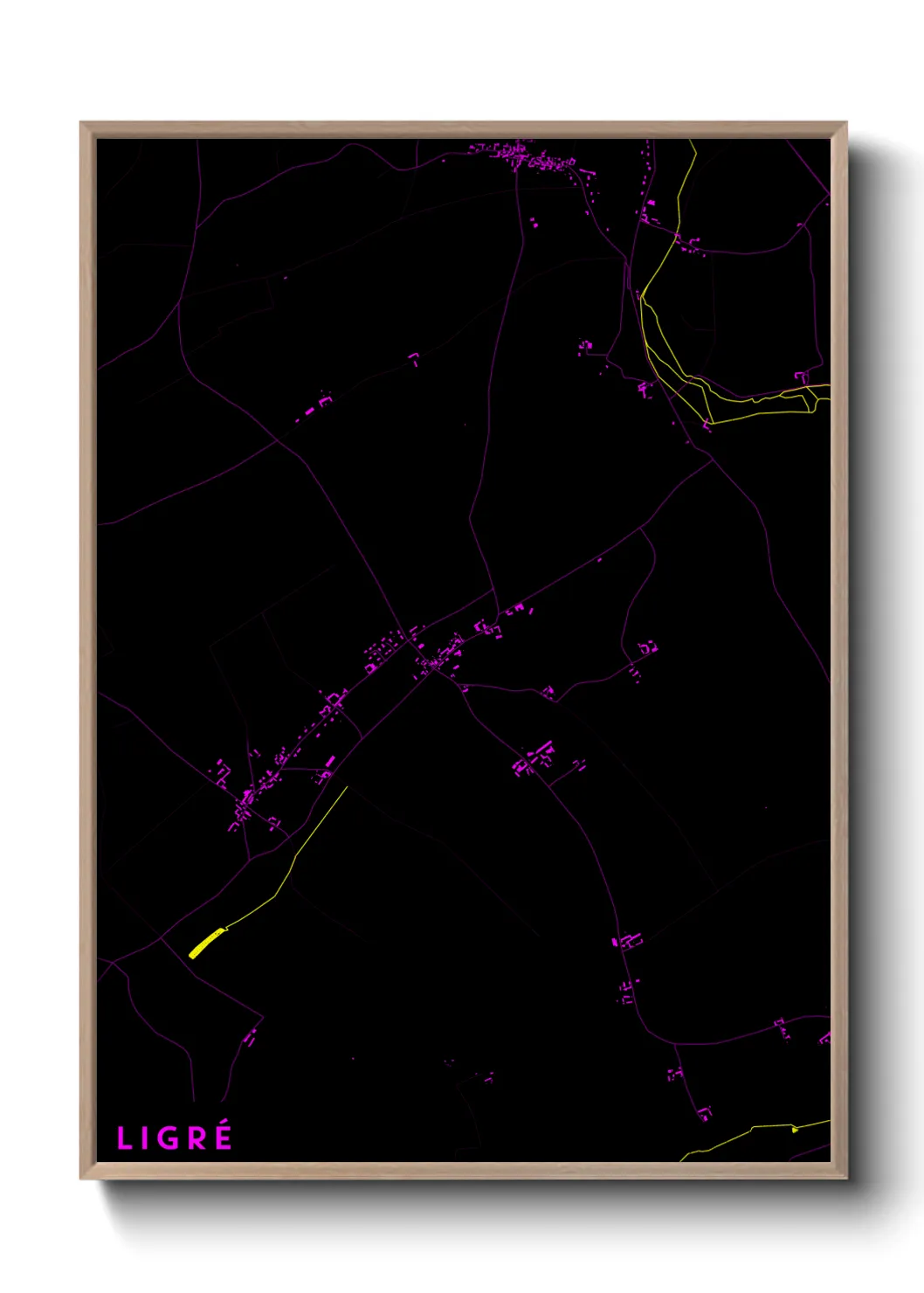 Une affiche de carte sur Ligré