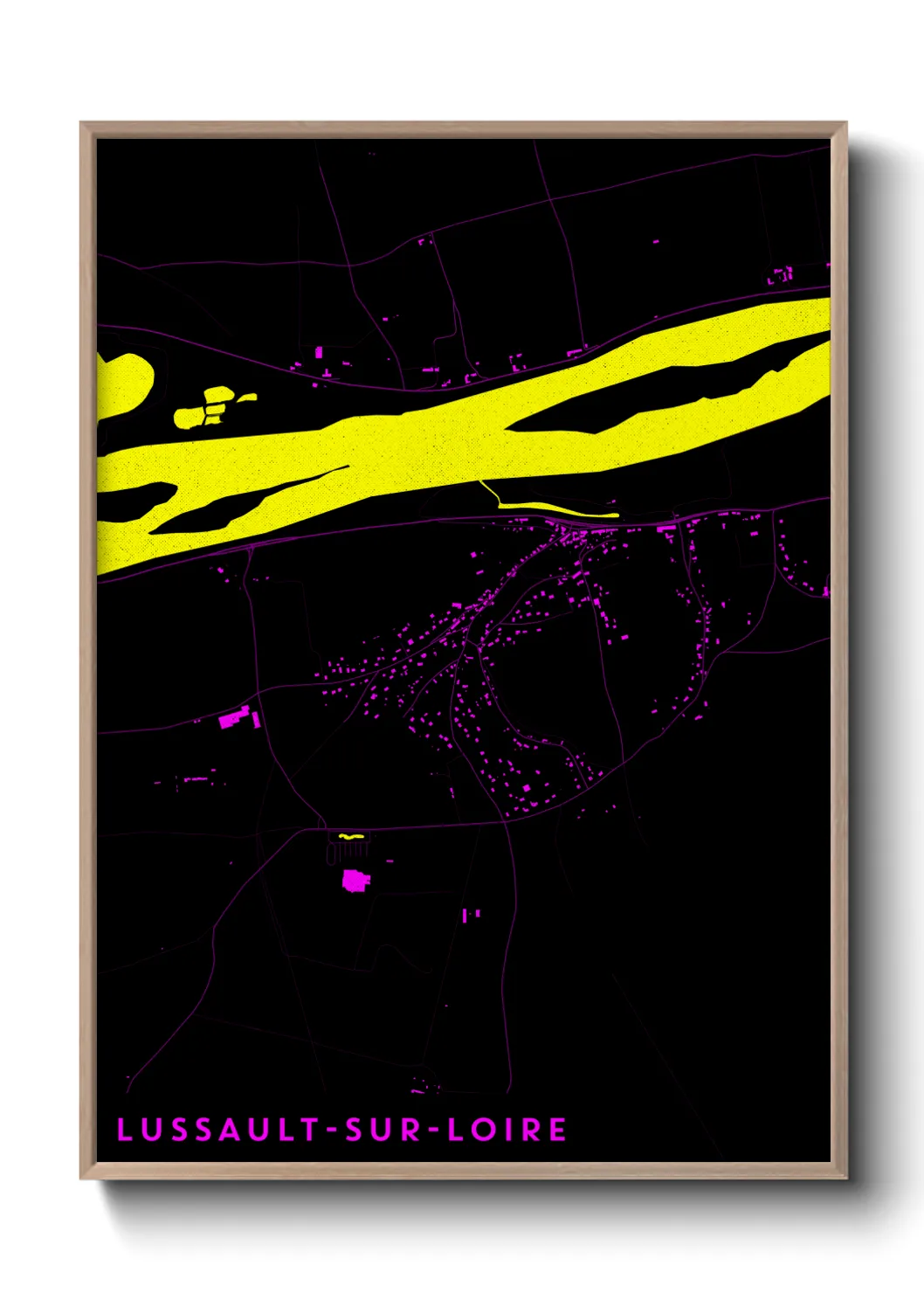 Une affiche de carte sur Lussault-sur-Loire