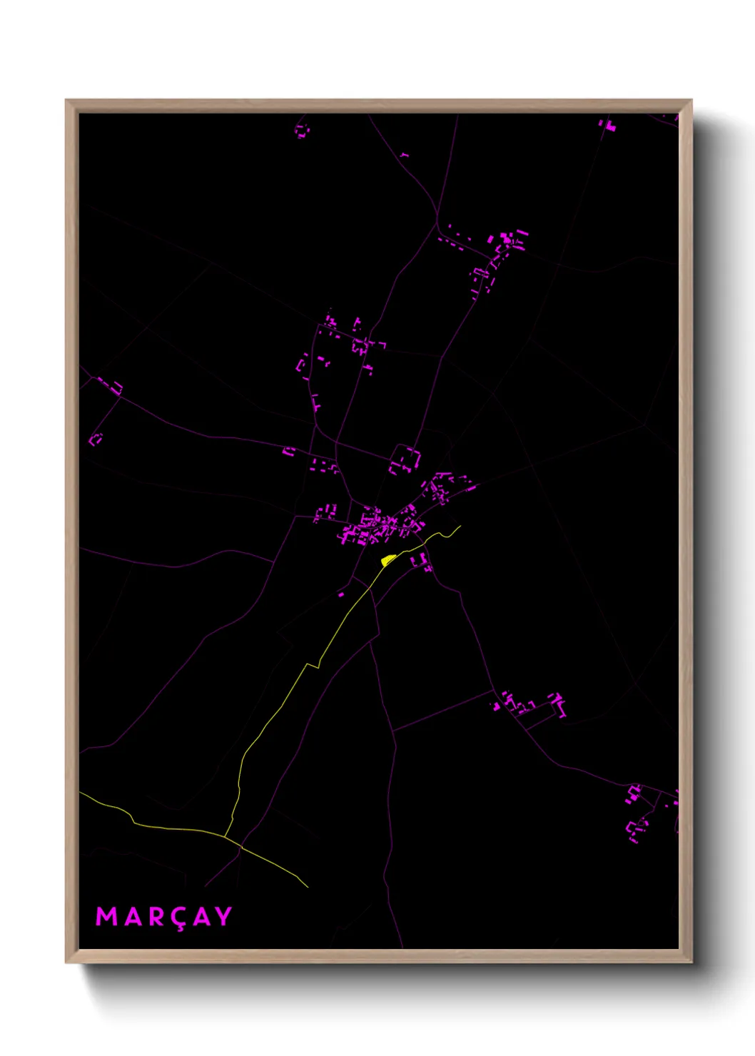 Une affiche de carte sur Marçay