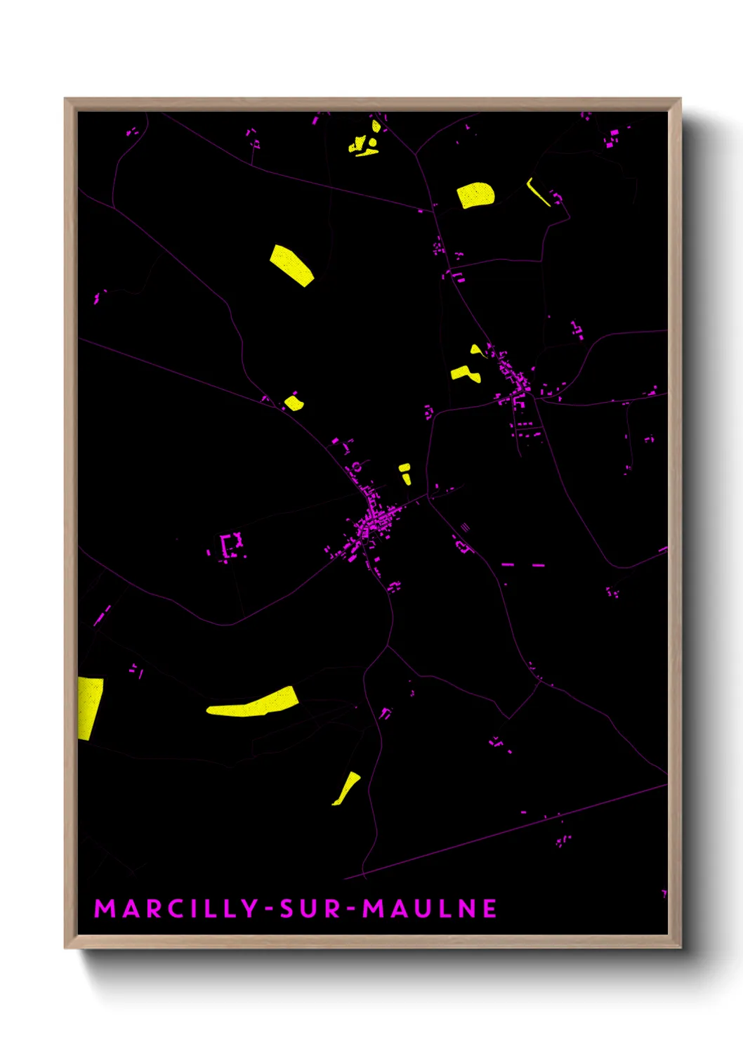 Une affiche de carte sur Marcilly-sur-Maulne