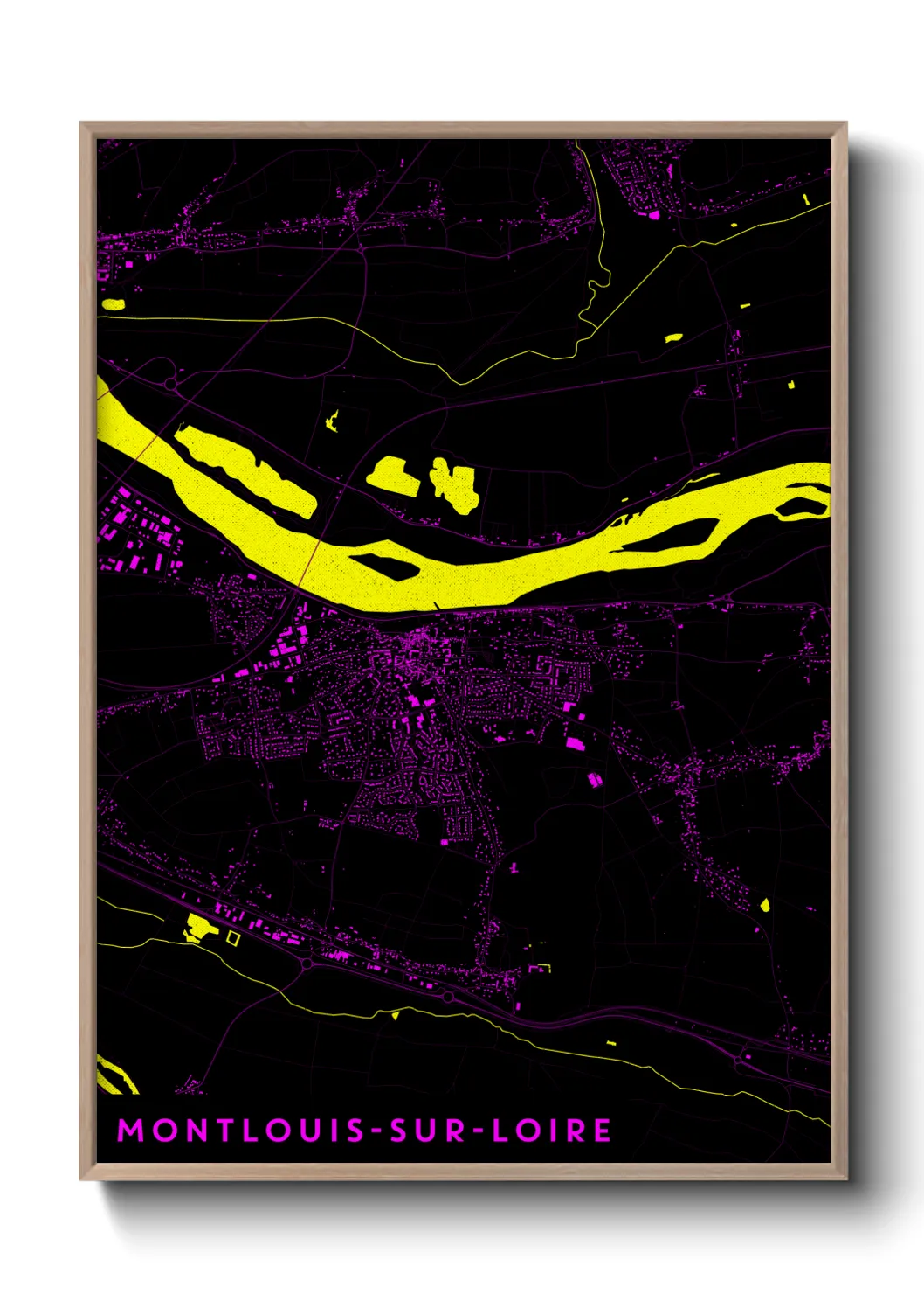 Une affiche de carte sur Montlouis-sur-Loire