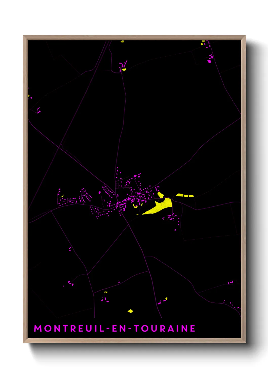 Une affiche de carte sur Montreuil-en-Touraine