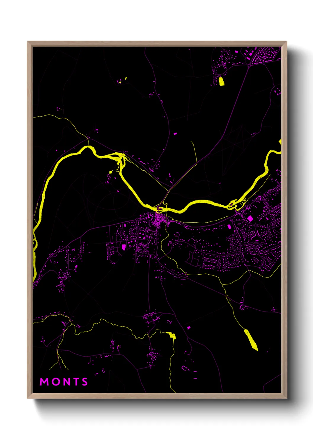 Une affiche de carte sur Monts