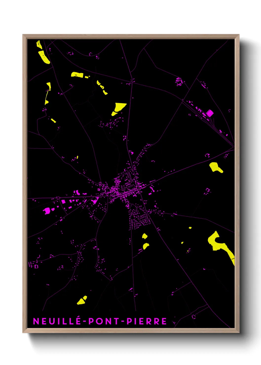 Une affiche de carte sur Neuillé-Pont-Pierre
