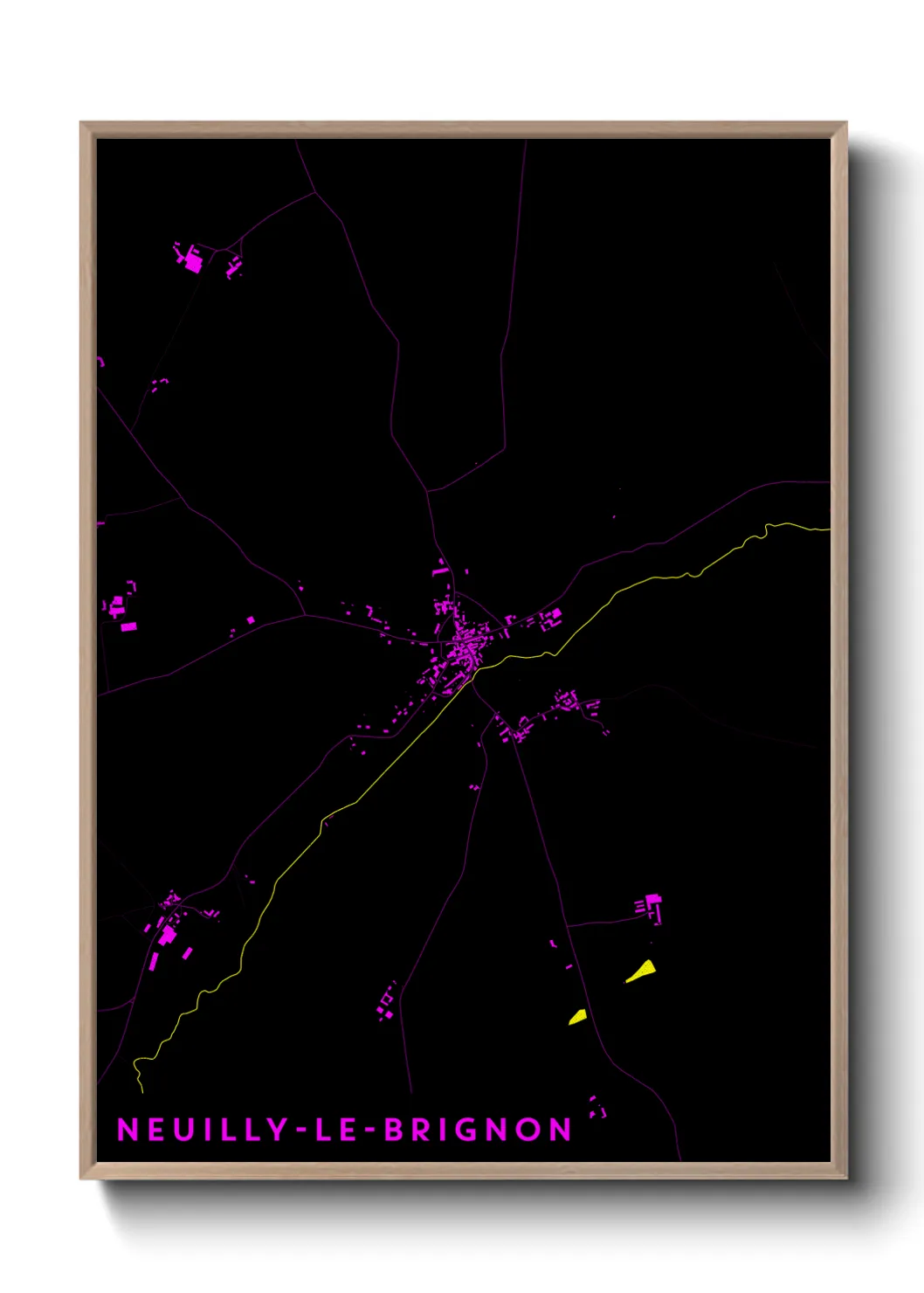 Une affiche de carte sur Neuilly-le-Brignon