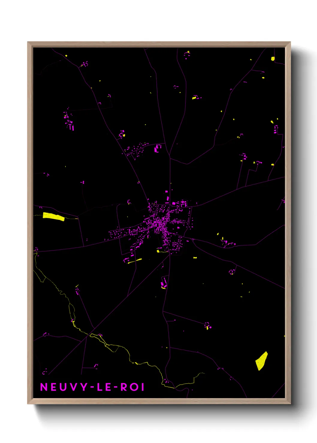 Une affiche de carte sur Neuvy-le-Roi