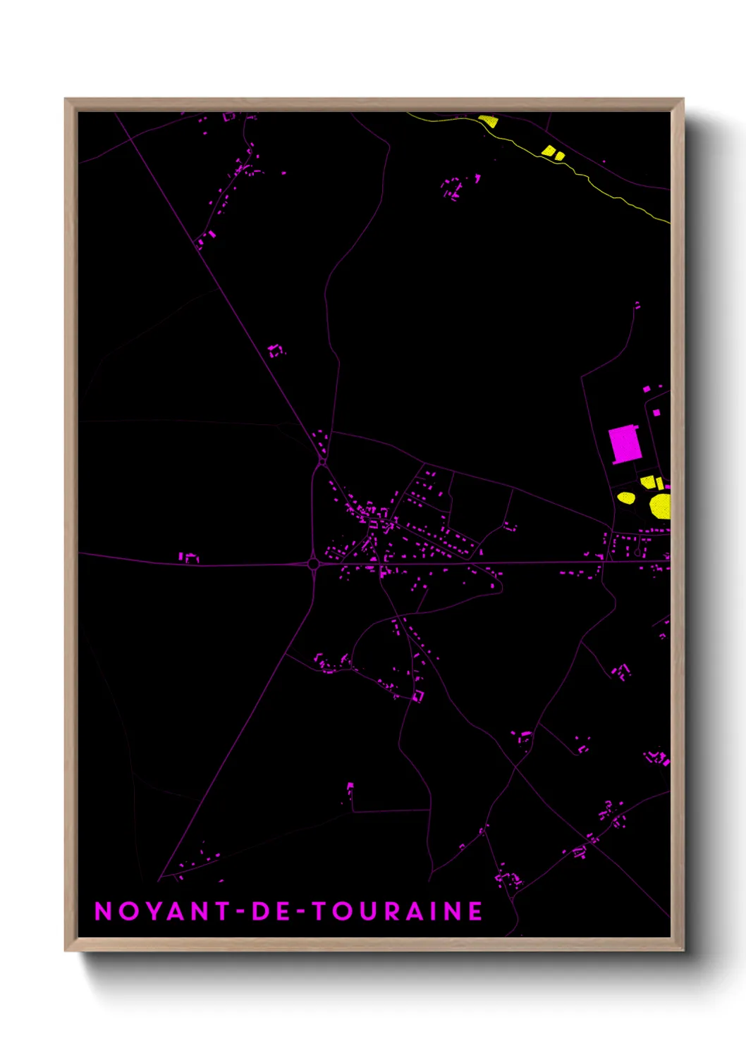 Une affiche de carte sur Noyant-de-Touraine