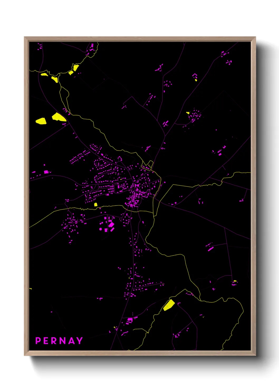 Une affiche de carte sur Pernay
