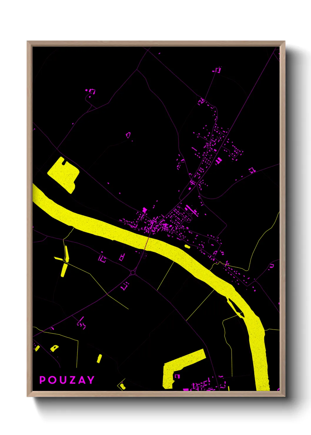 Une affiche de carte sur Pouzay