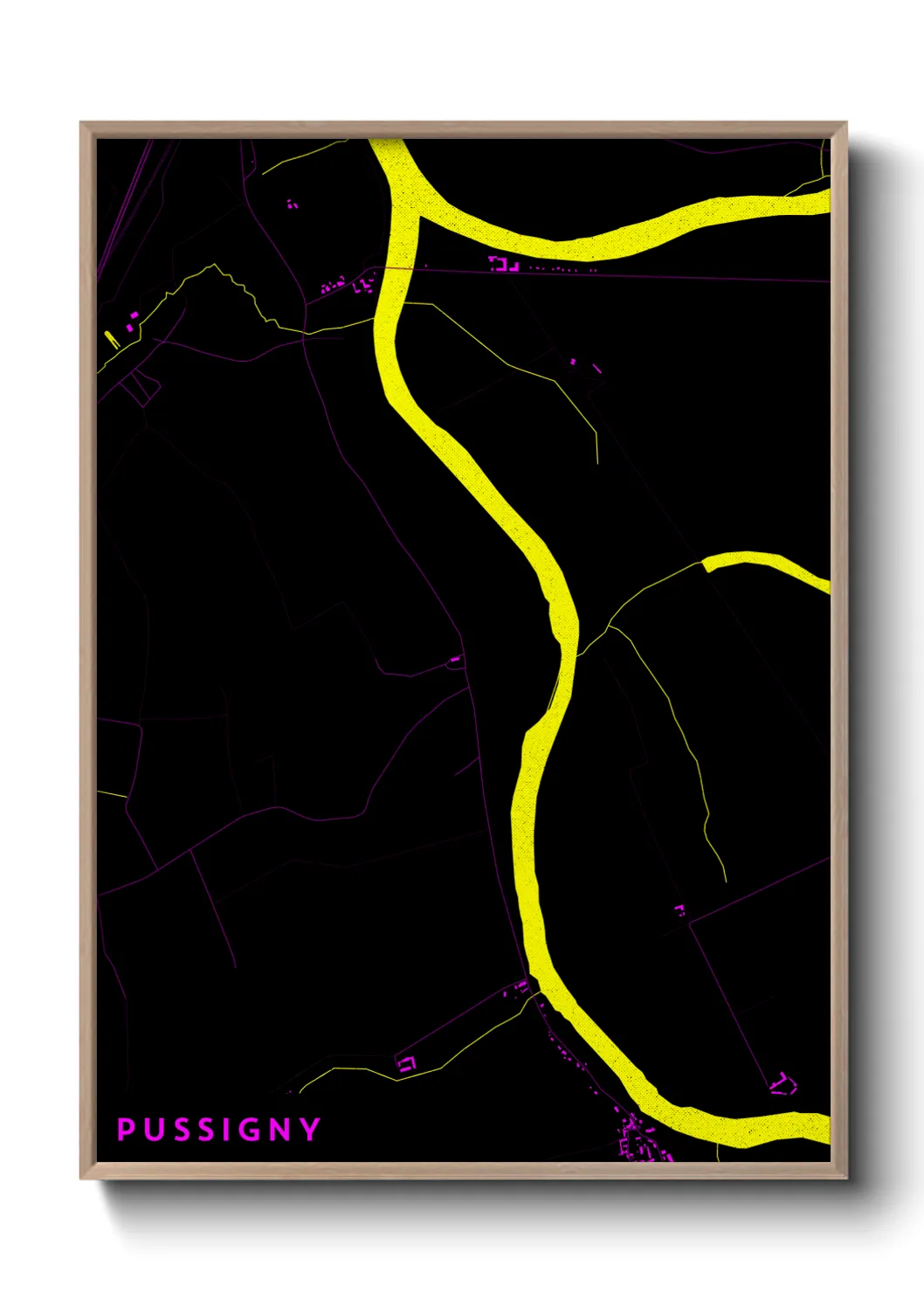Une affiche de carte sur Pussigny
