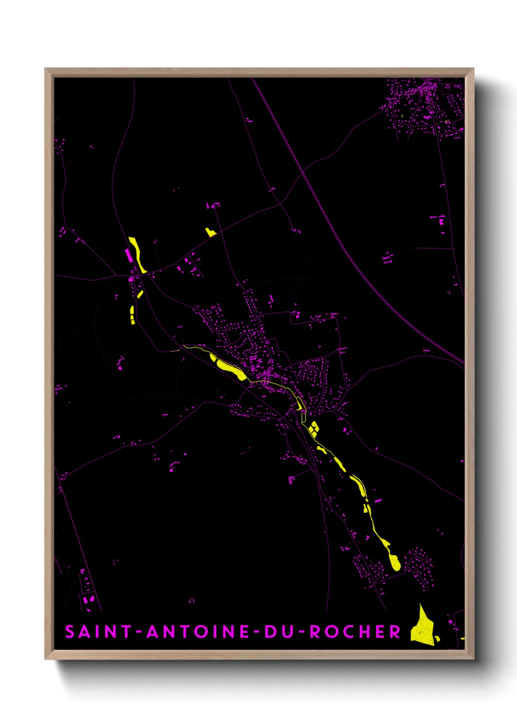 Une affiche de carte sur Saint-Antoine-du-Rocher