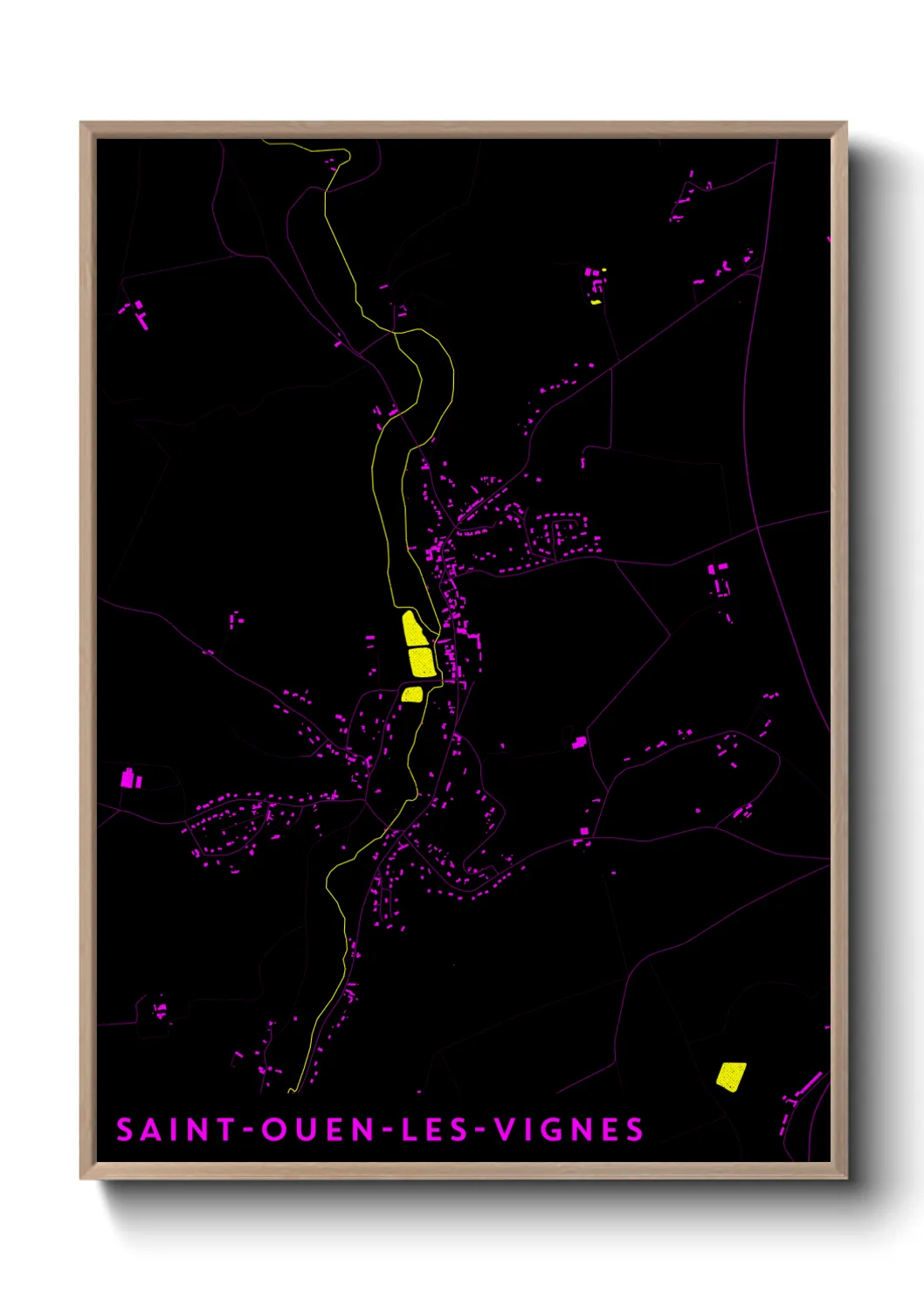 Une affiche de carte sur Saint-Ouen-les-Vignes