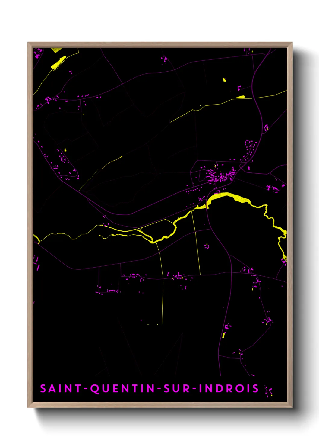 Une affiche de carte sur Saint-Quentin-sur-Indrois