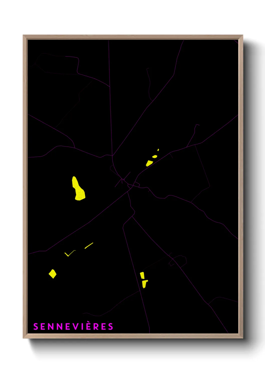 Une affiche de carte sur Sennevières