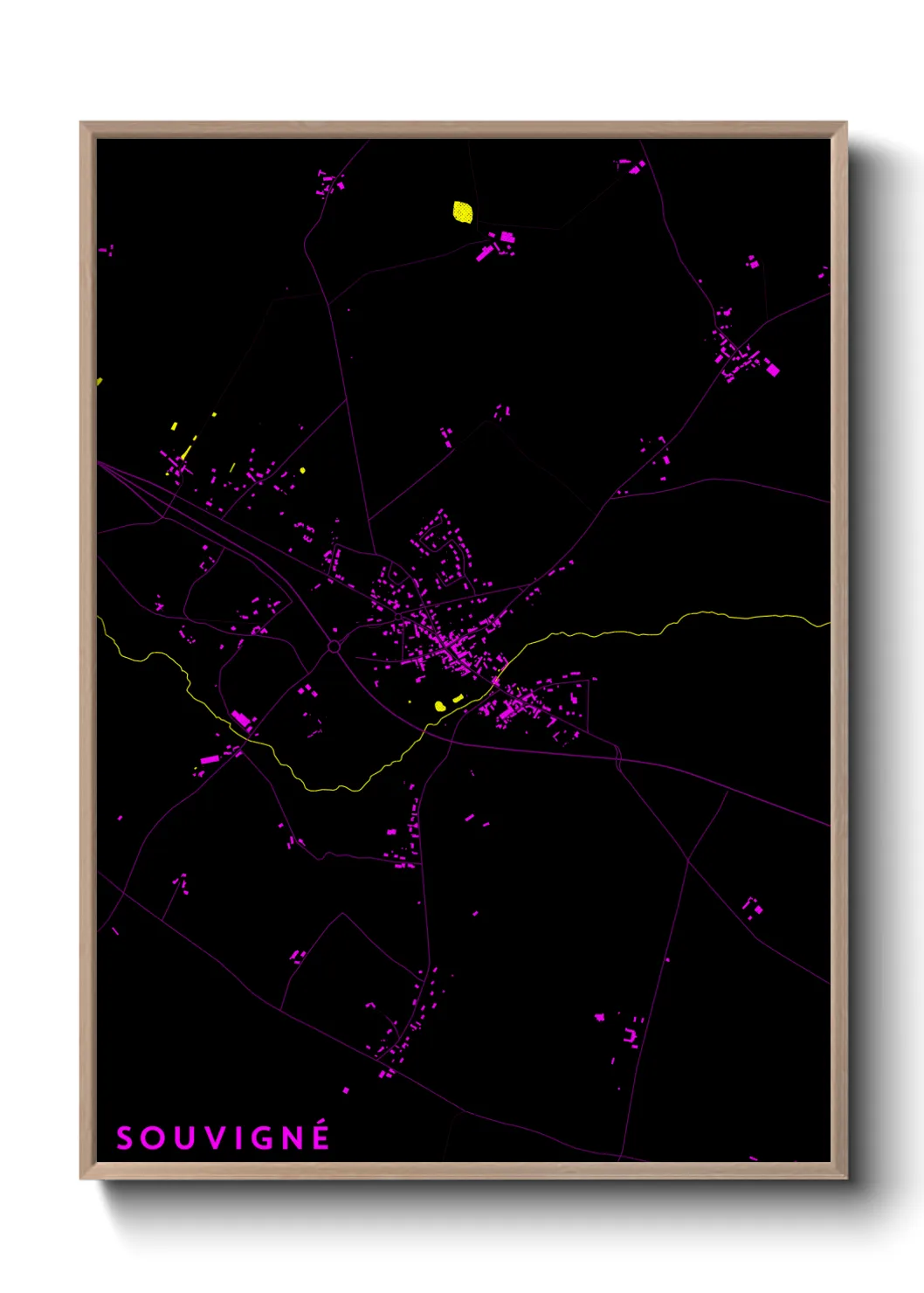 Une affiche de carte sur Souvigné