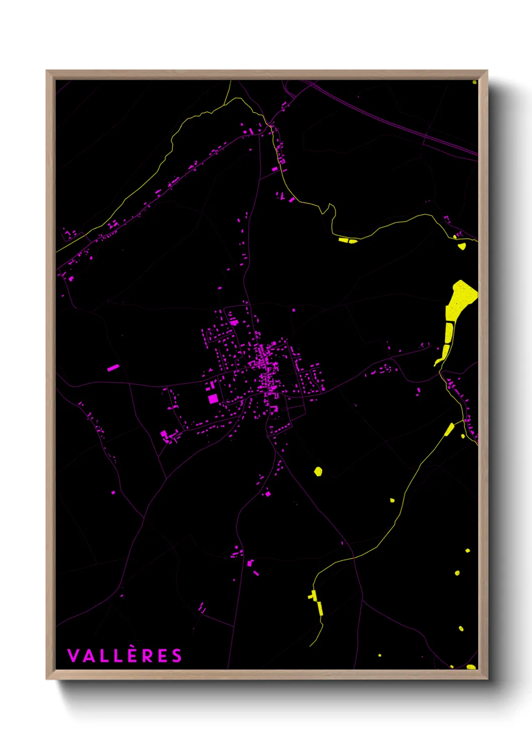 Une affiche de carte sur Vallères