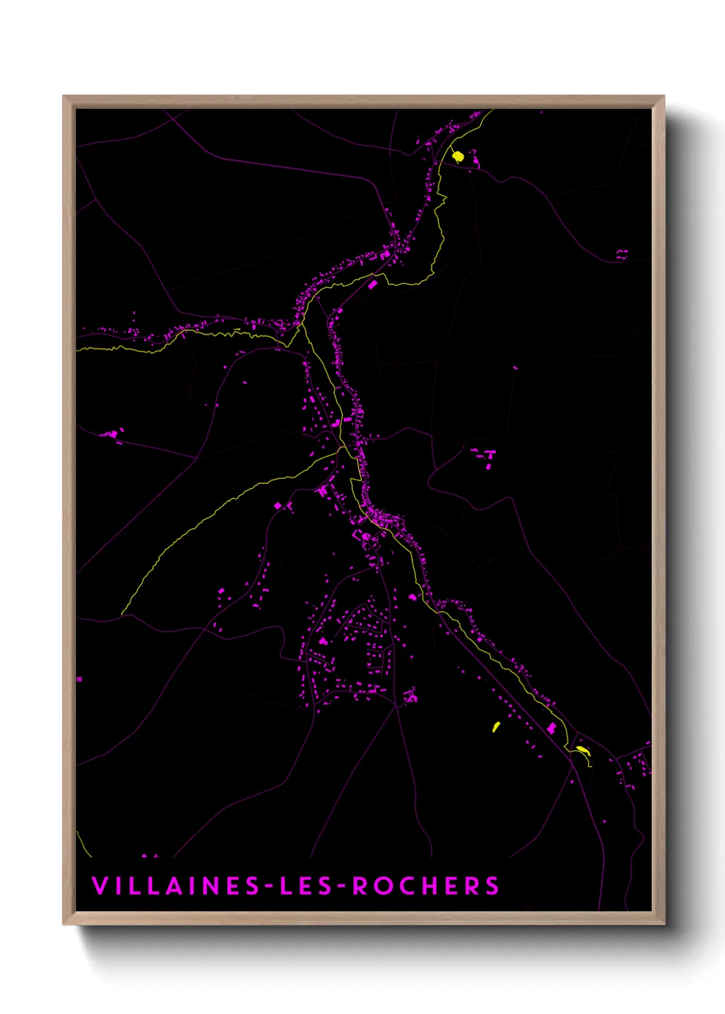 Une affiche de carte sur Villaines-les-Rochers