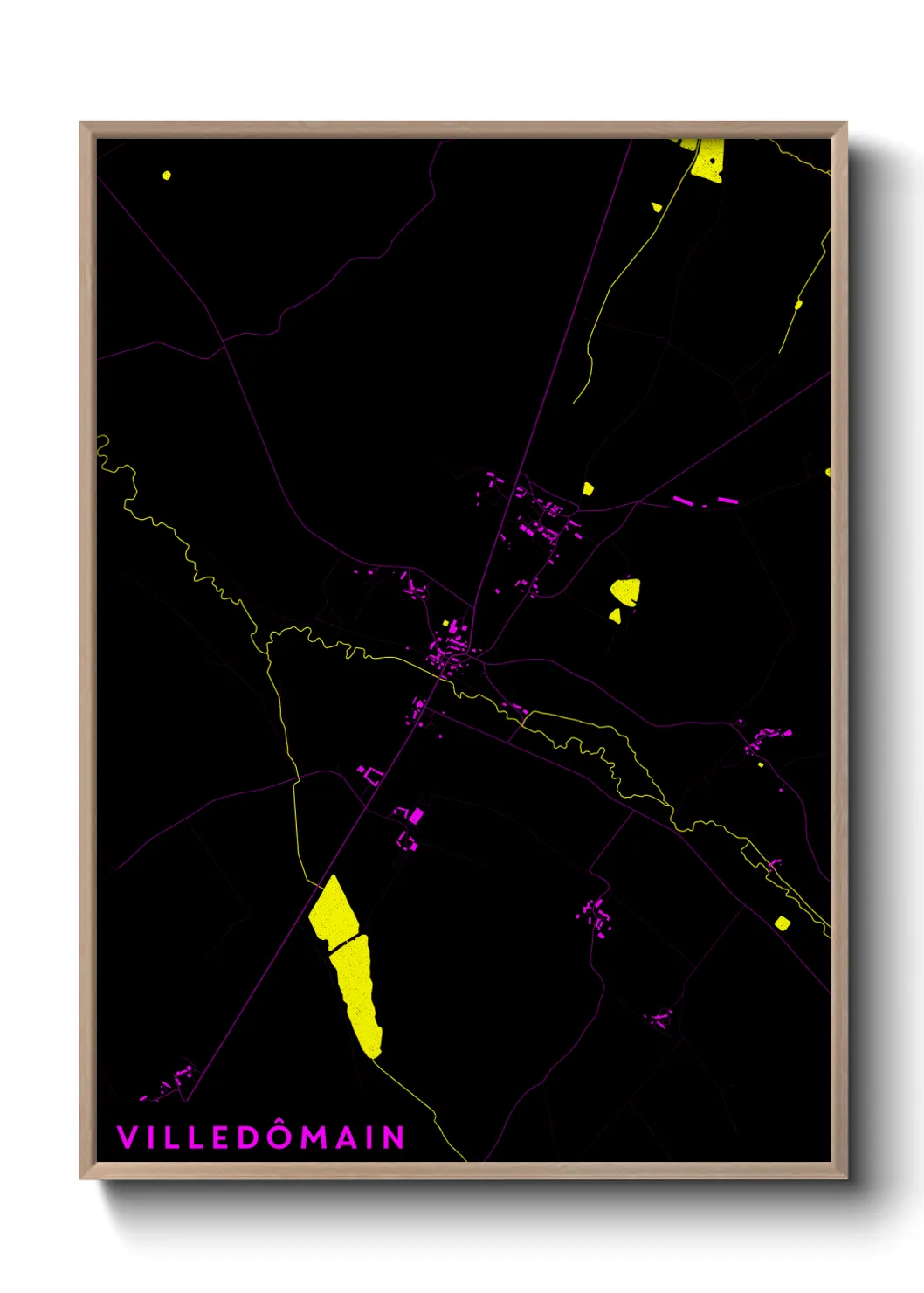 Une affiche de carte sur Villedômain
