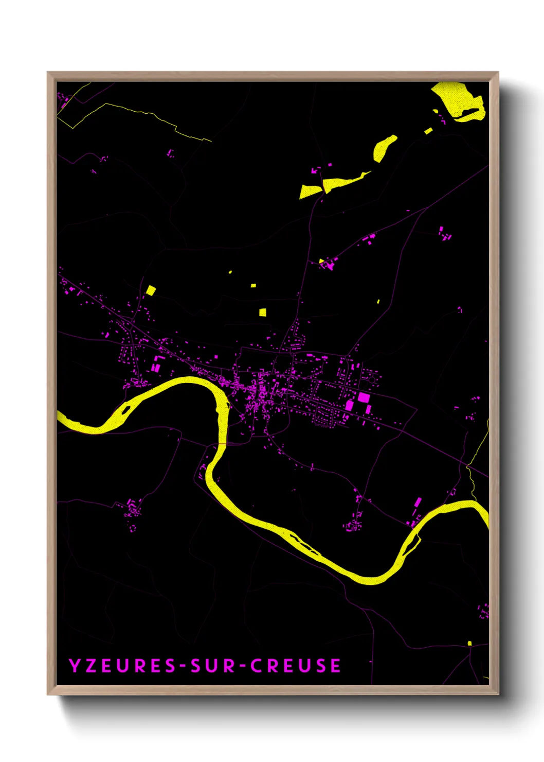 Une affiche de carte sur Yzeures-sur-Creuse
