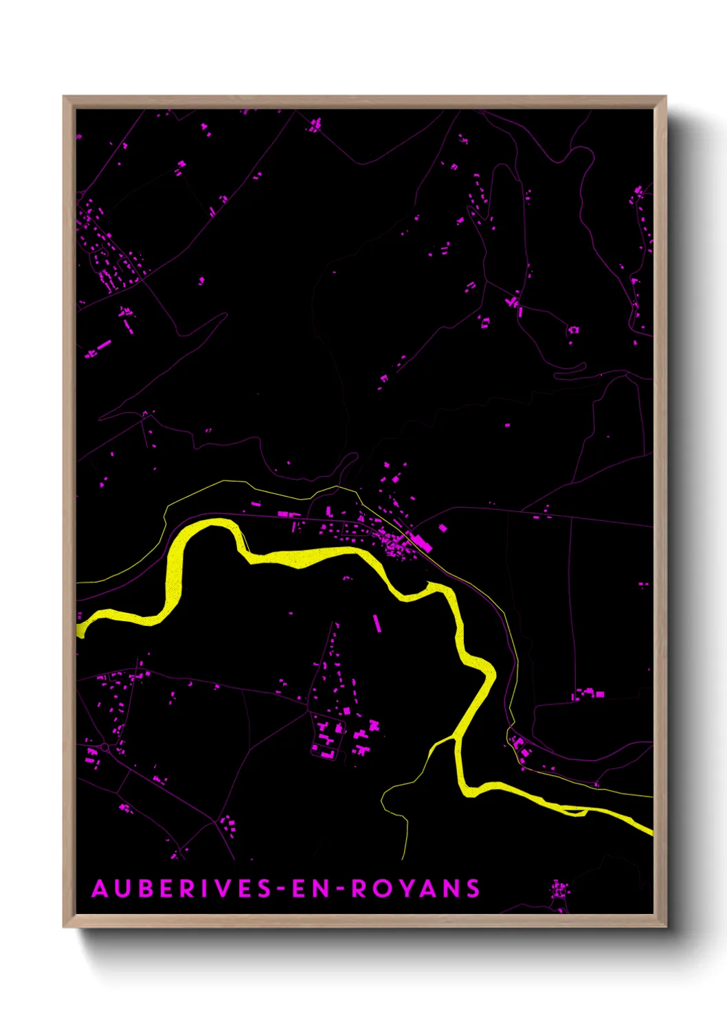 Une affiche de carte sur Auberives-en-Royans