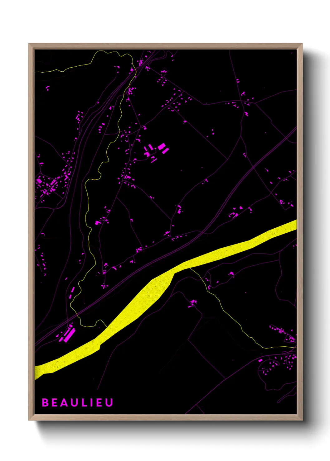 Une affiche de carte sur Beaulieu