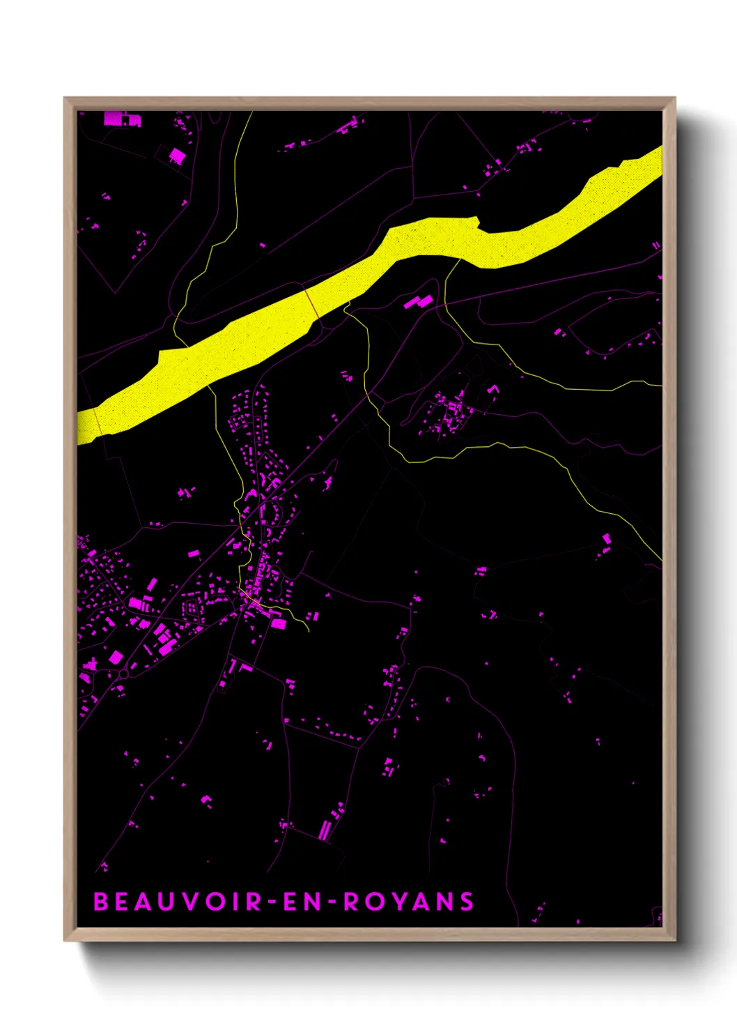 Une affiche de carte sur Beauvoir-en-Royans