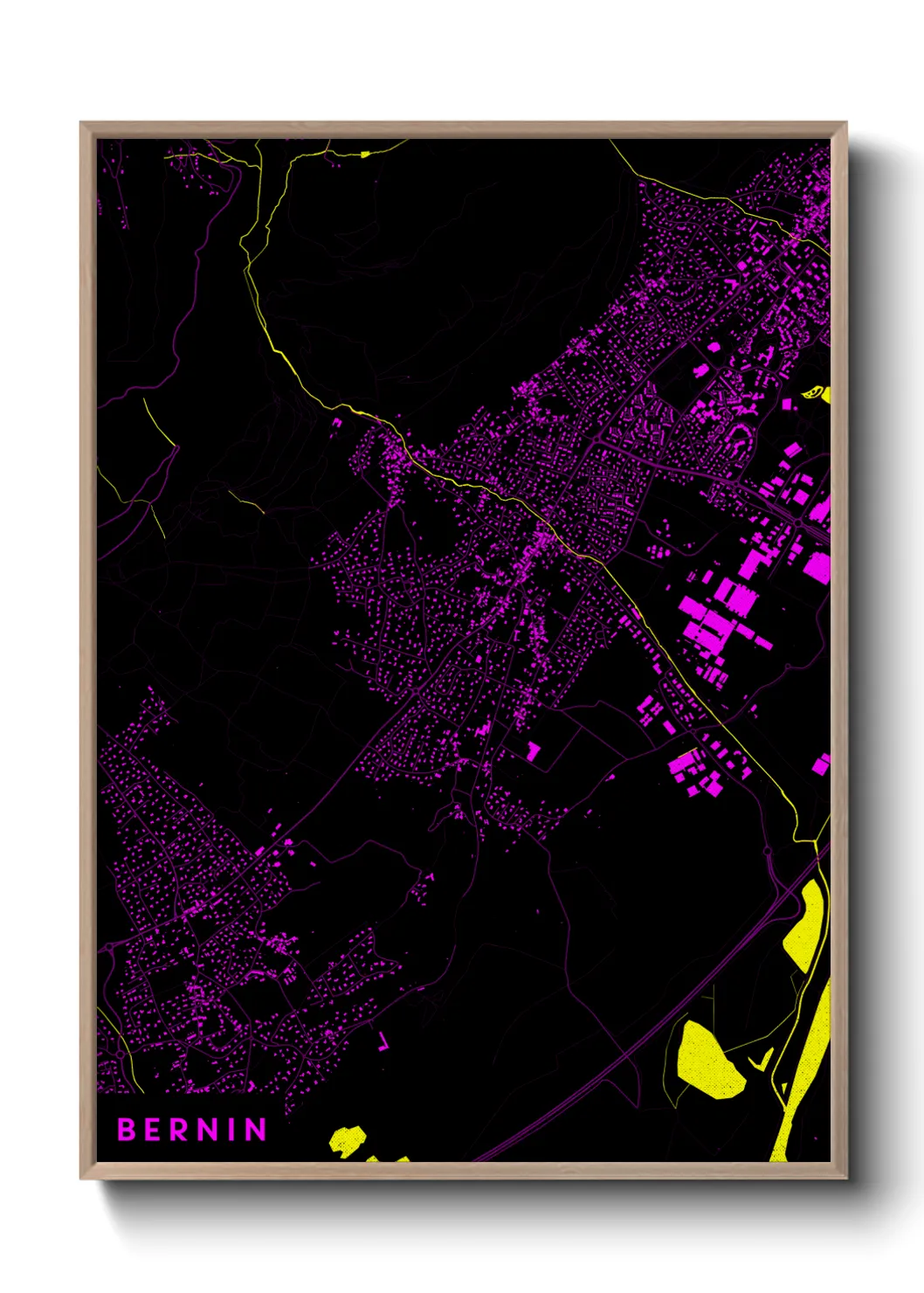 Une affiche de carte sur Bernin
