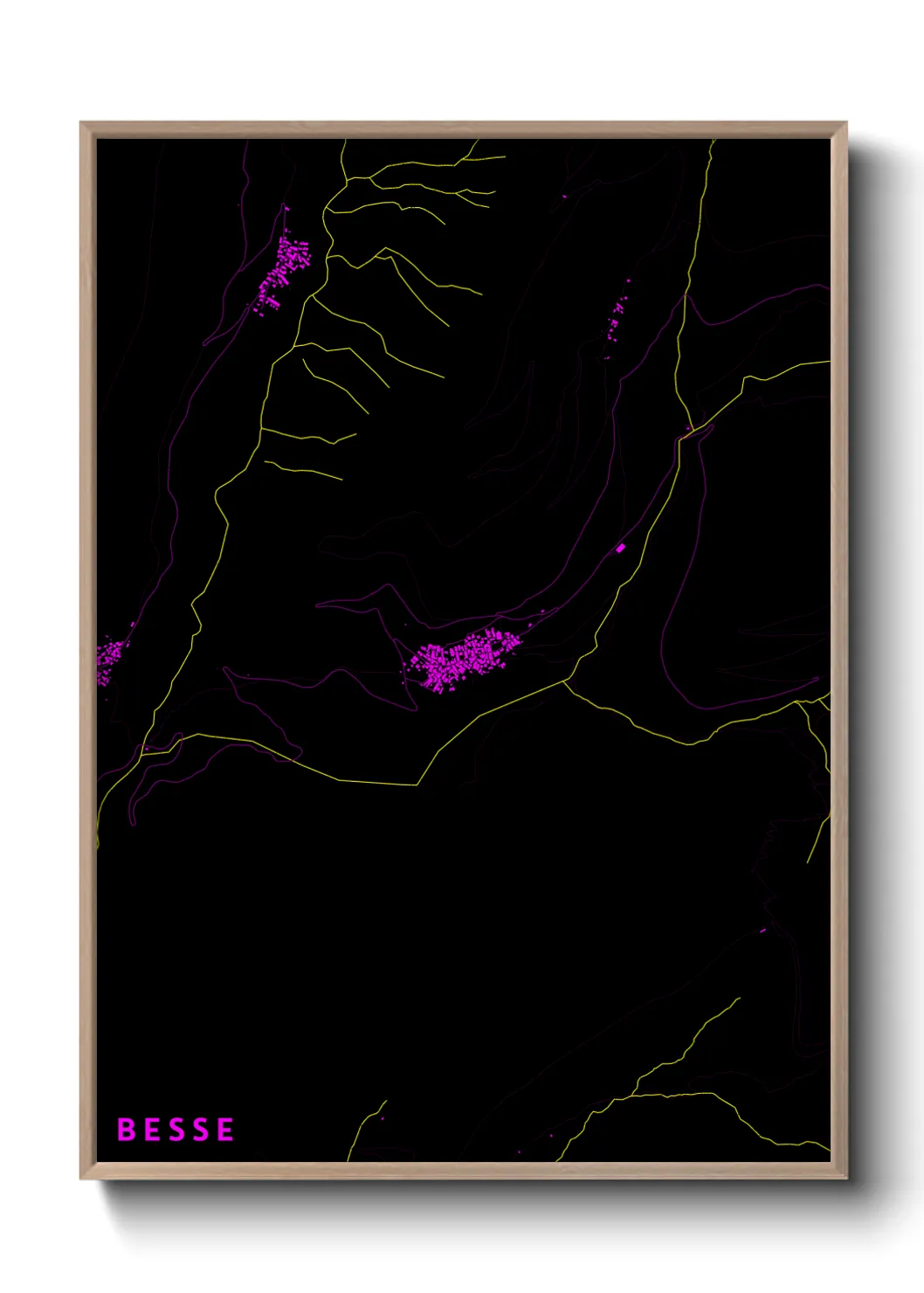 Une affiche de carte sur Besse