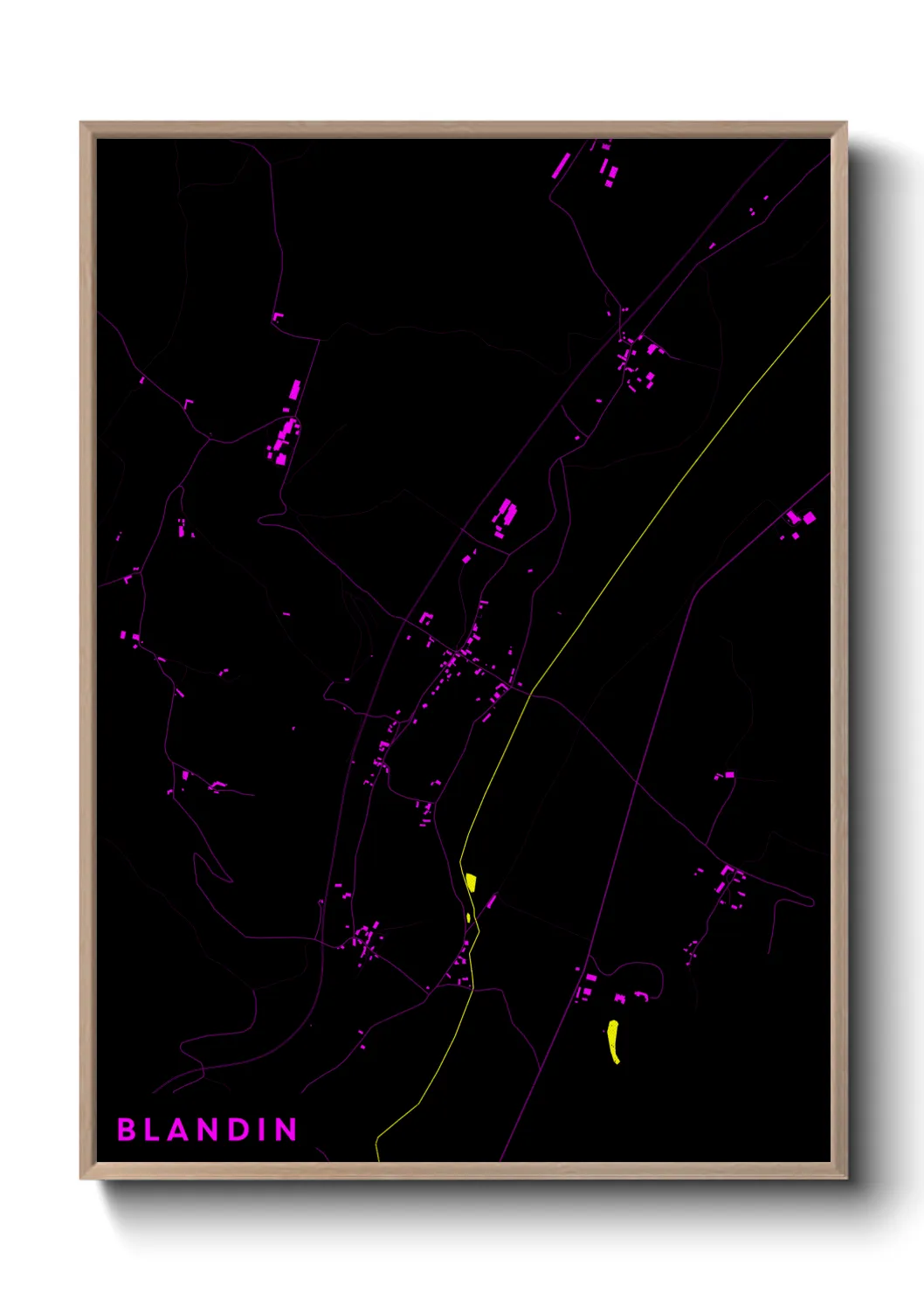 Une affiche de carte sur Blandin