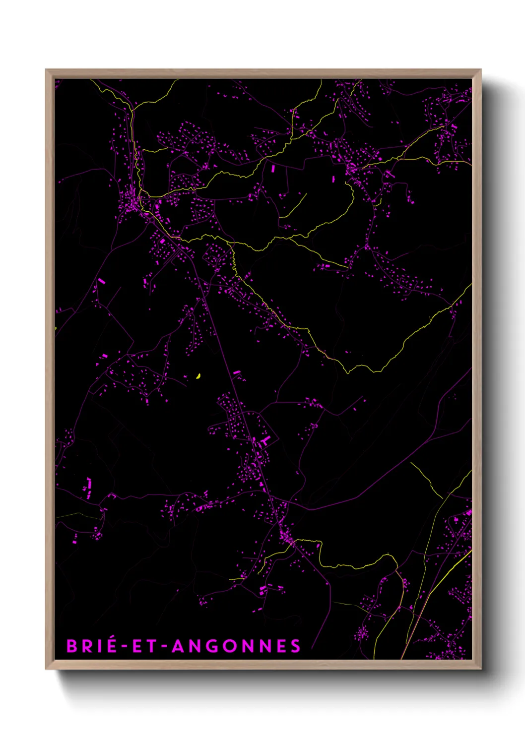 Une affiche de carte sur Brié-et-Angonnes