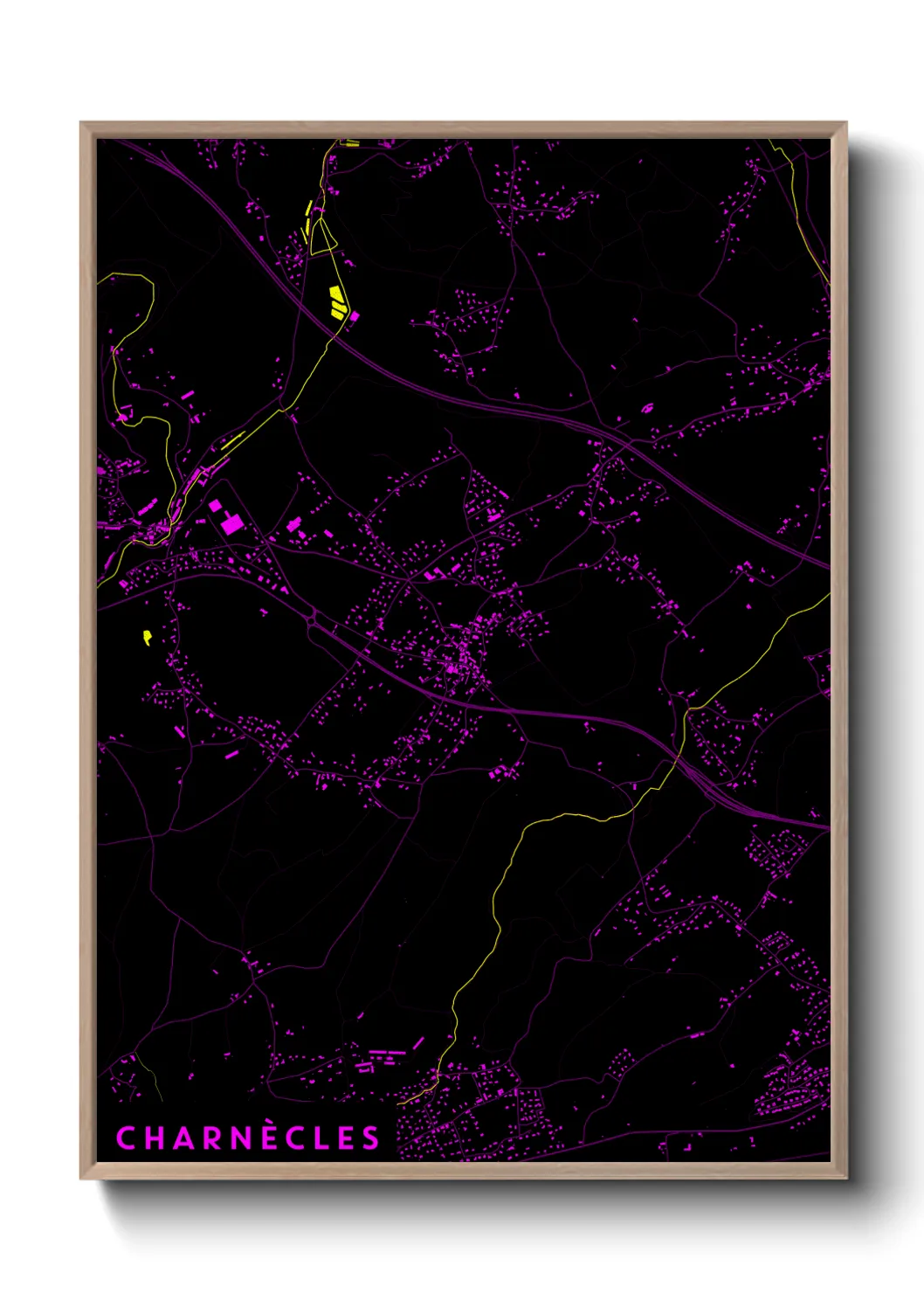 Une affiche de carte sur Charnècles