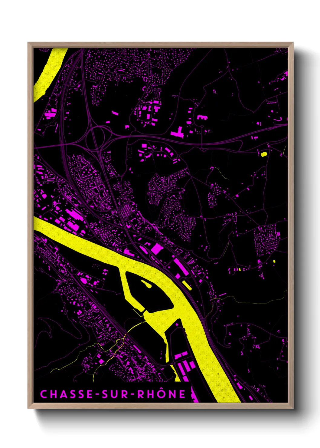 Une affiche de carte sur Chasse-sur-Rhône