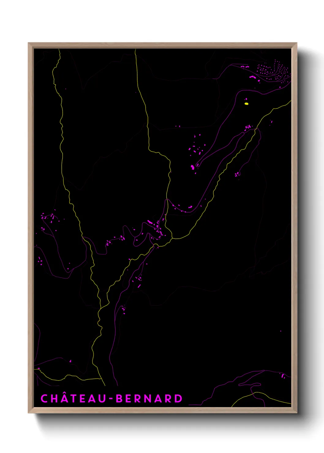 Une affiche de carte sur Château-Bernard