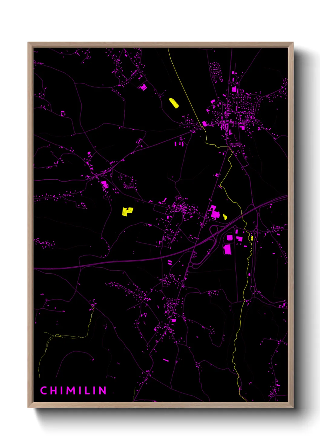 Une affiche de carte sur Chimilin