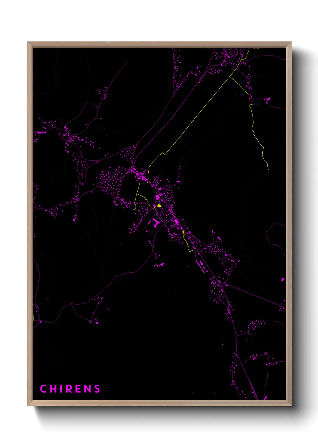 Une affiche de carte sur Chirens