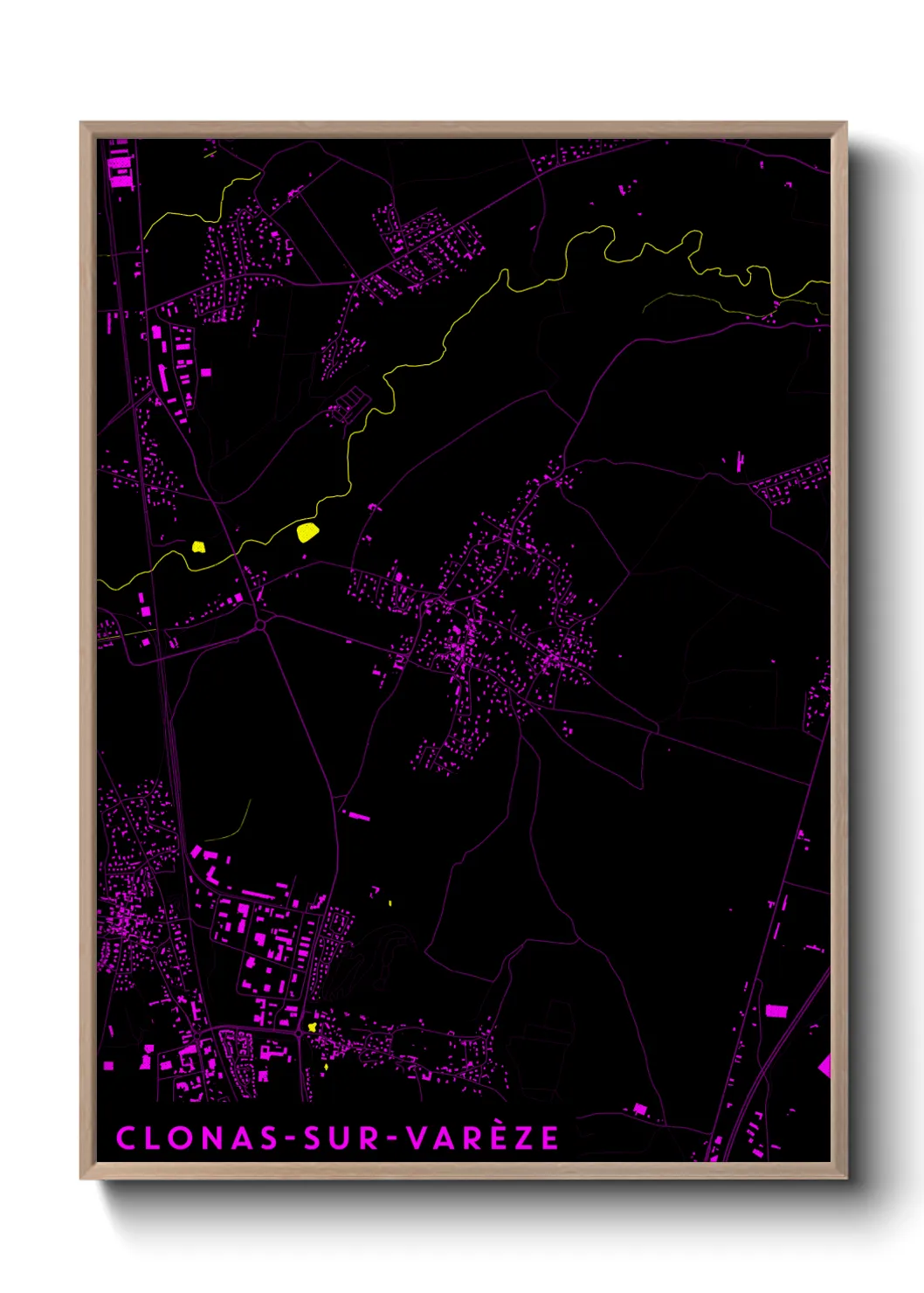 Une affiche de carte sur Clonas-sur-Varèze