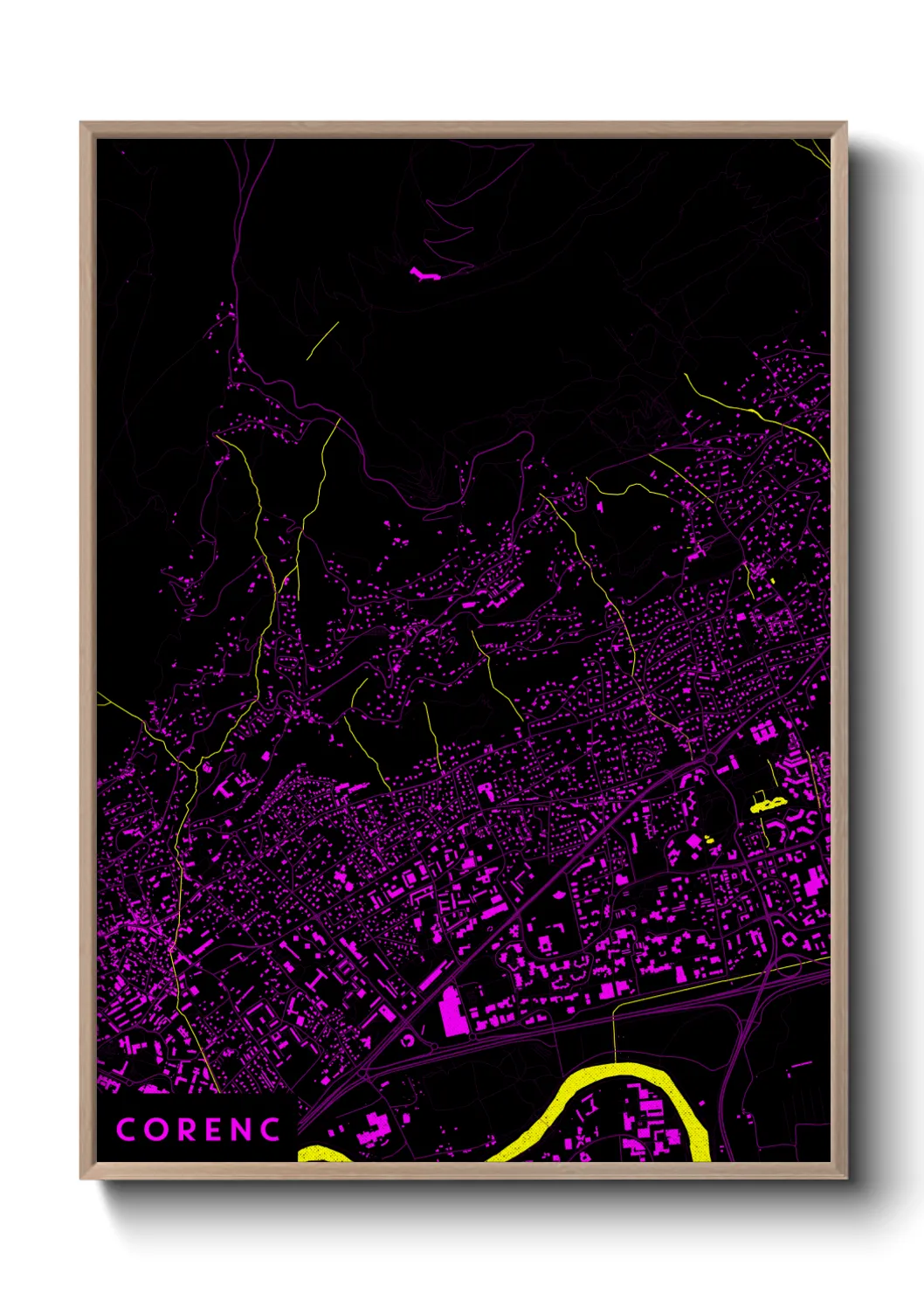 Une affiche de carte sur Corenc