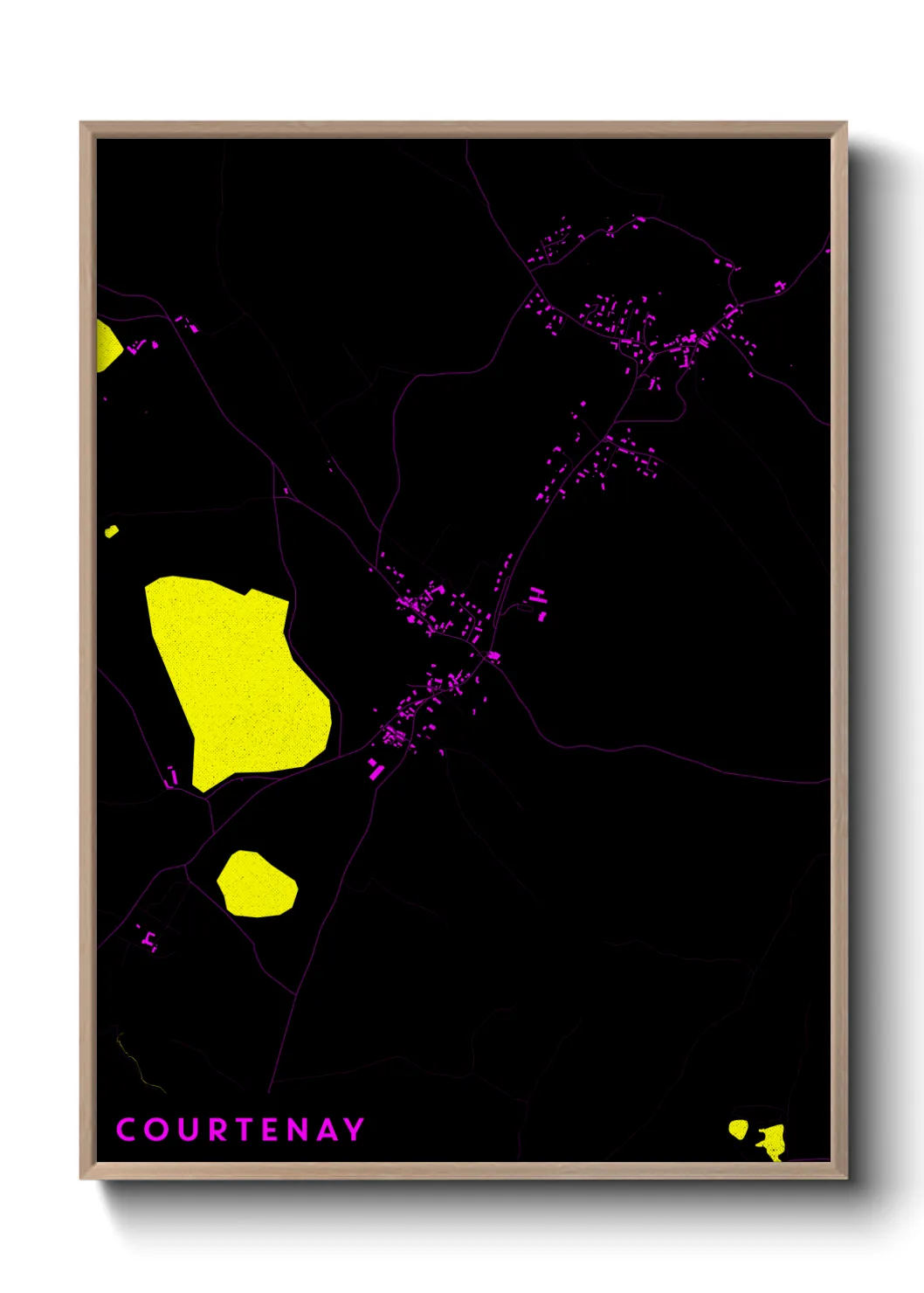 Une affiche de carte sur Courtenay