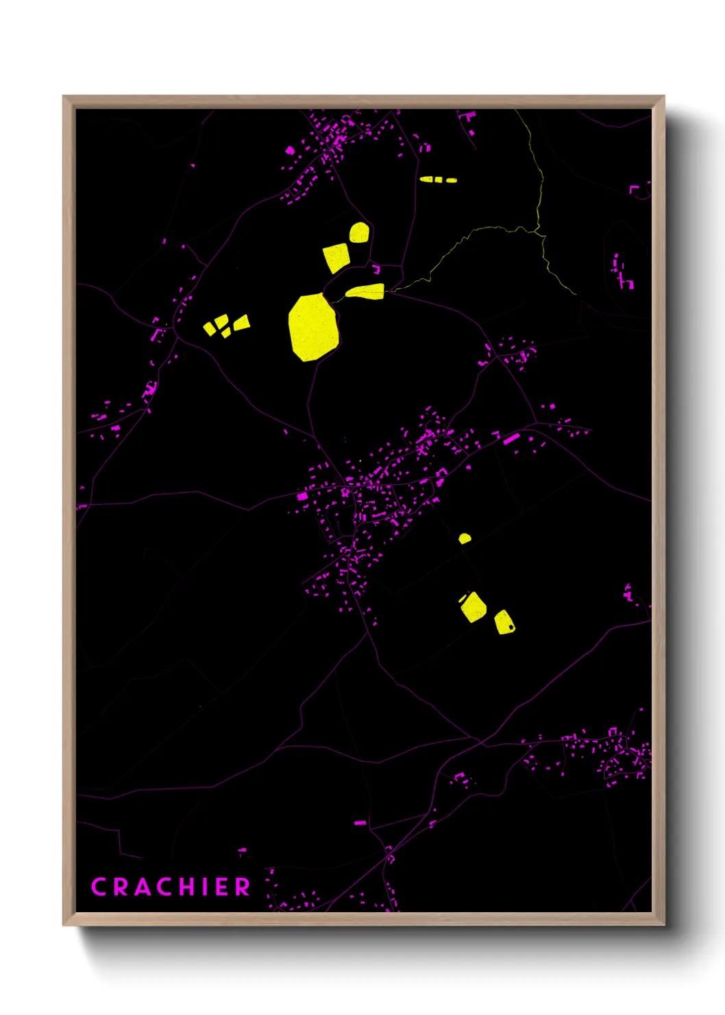 Une affiche de carte sur Crachier