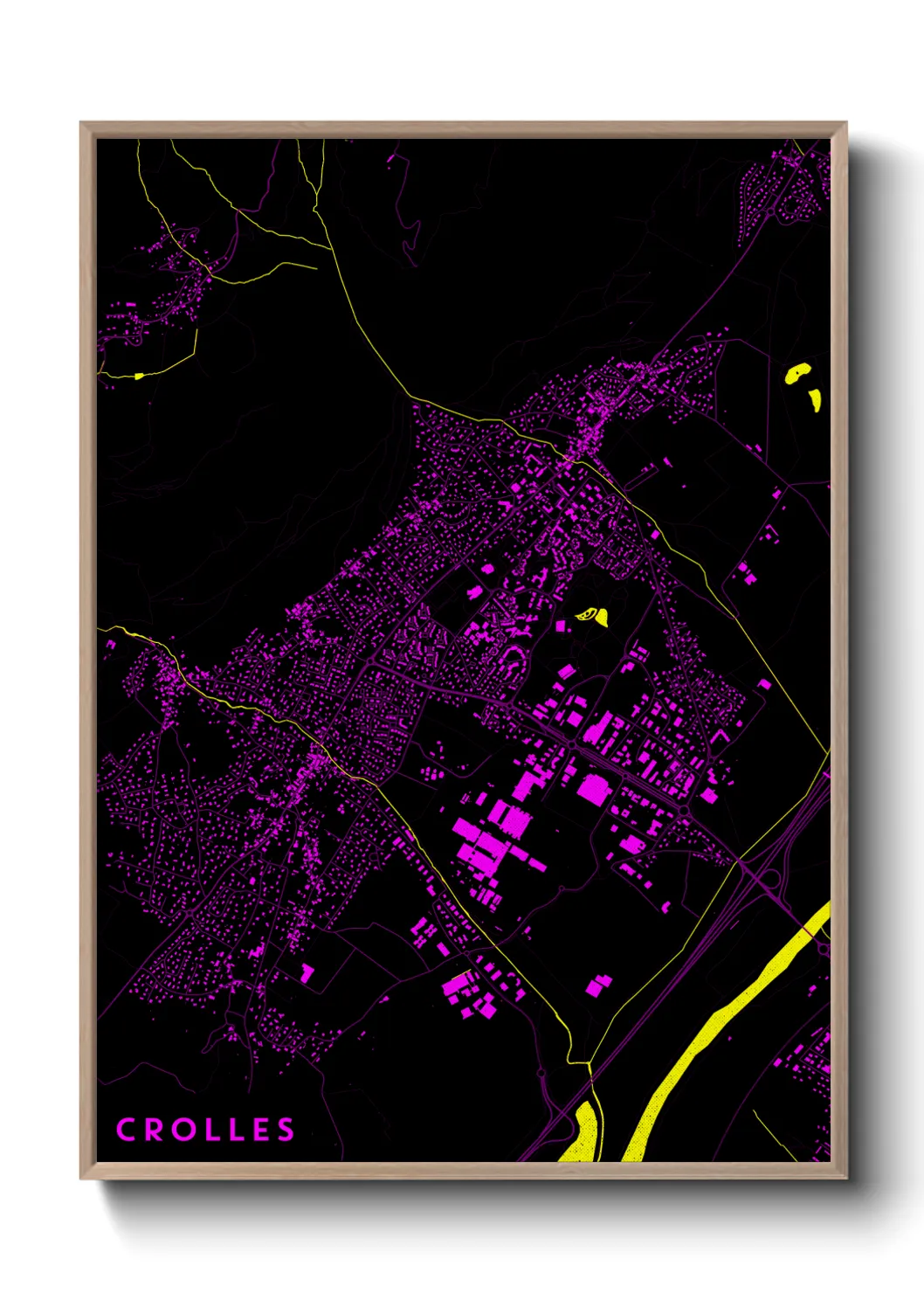 Une affiche de carte sur Crolles