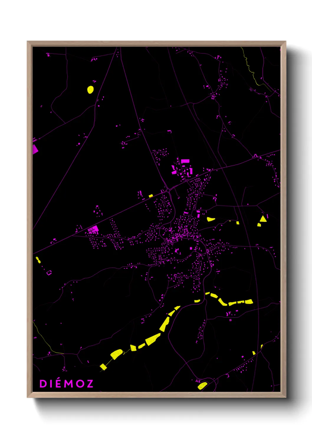 Une affiche de carte sur Diémoz