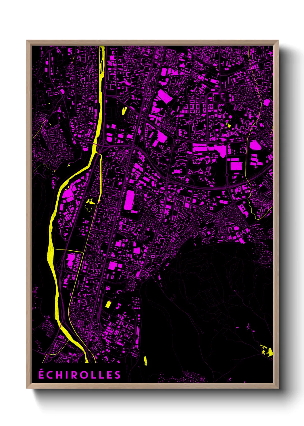 Une affiche de carte sur Échirolles