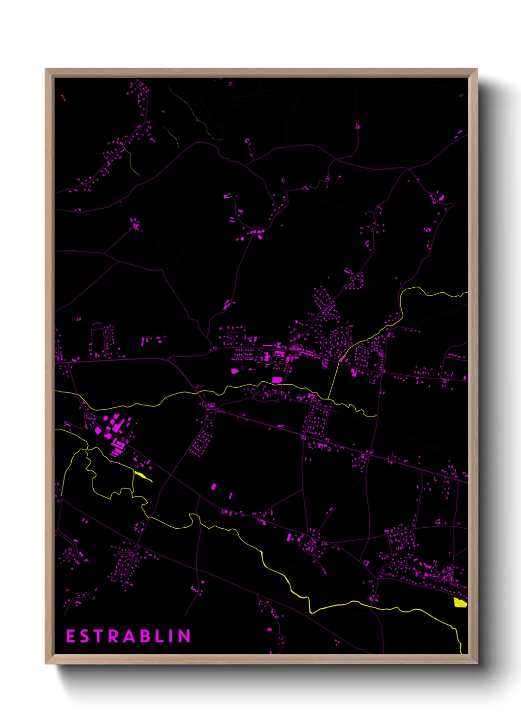 Une affiche de carte sur Estrablin