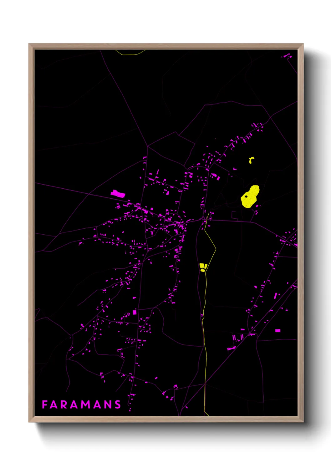 Une affiche de carte sur Faramans