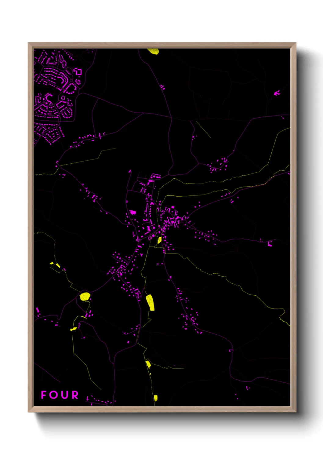 Une affiche de carte sur Four