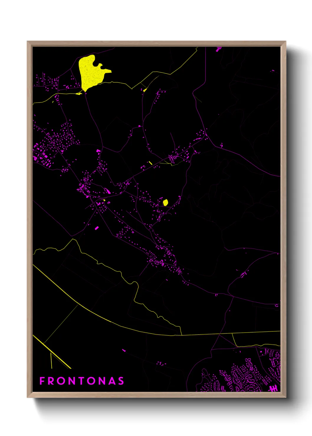 Une affiche de carte sur Frontonas
