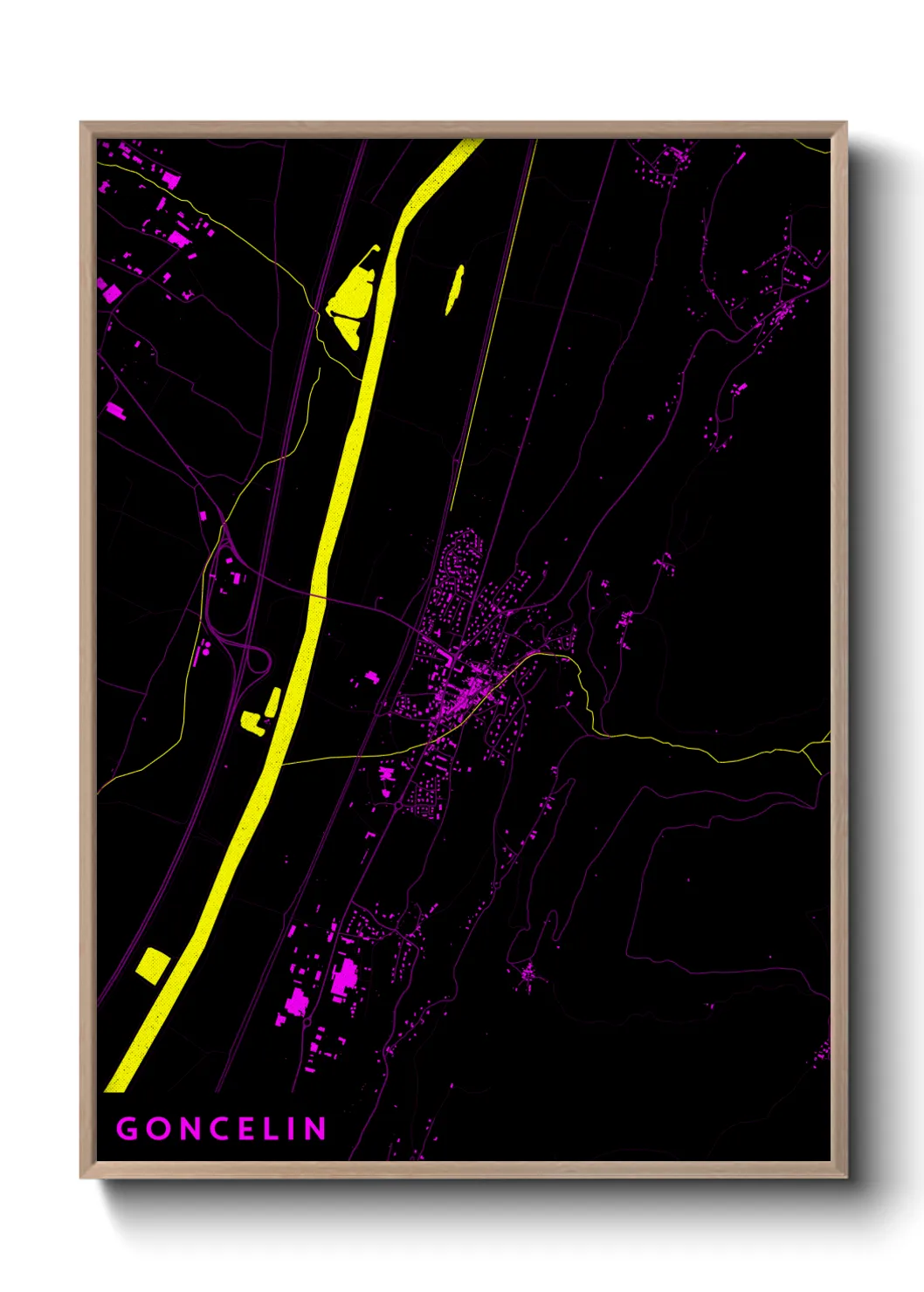 Une affiche de carte sur Goncelin